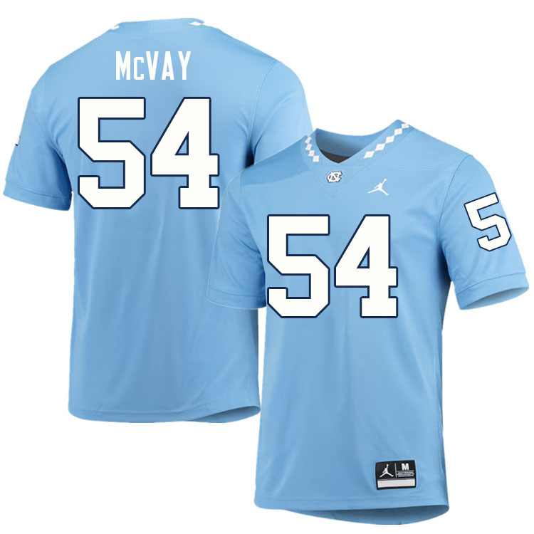 #54 Miles McVay North Carolina Tar Heels College Football Jersey Stitched-Carolina Blue